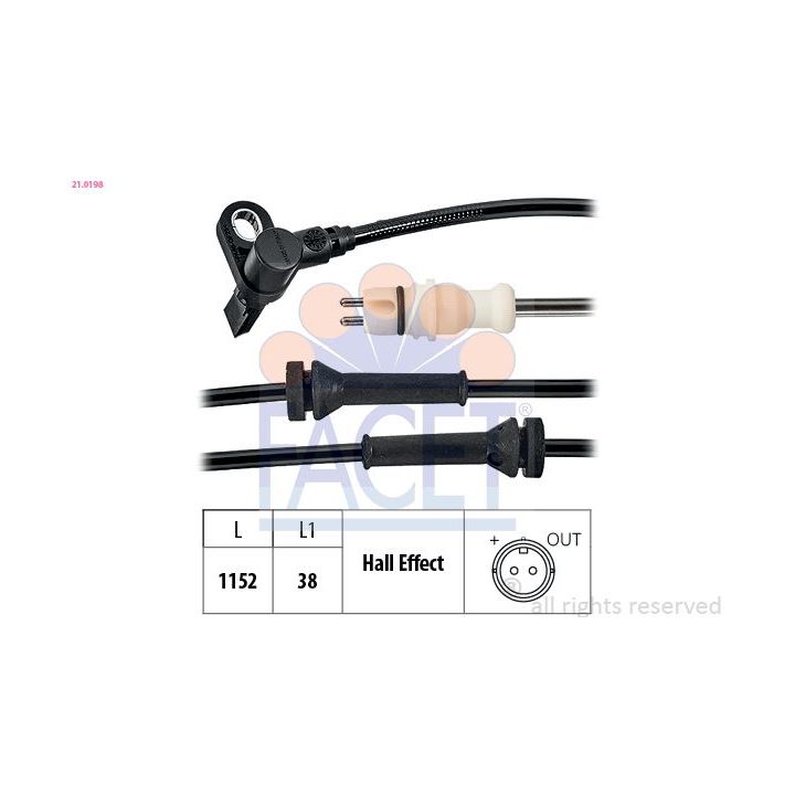 Jutiklis, rato greitis FACET 21.0198