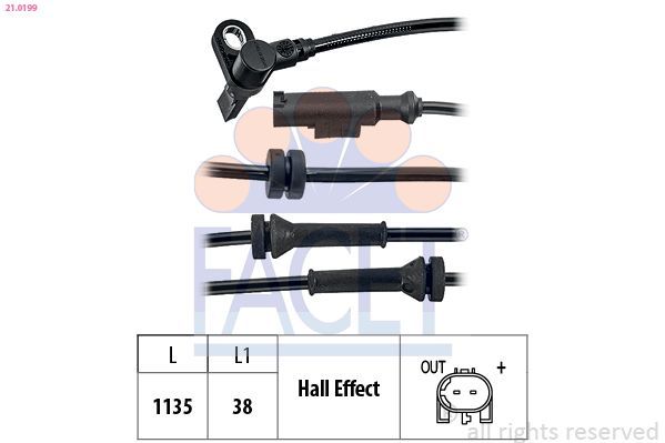 Jutiklis, rato greitis FACET 21.0199