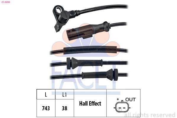 Jutiklis, rato greitis FACET 21.0200