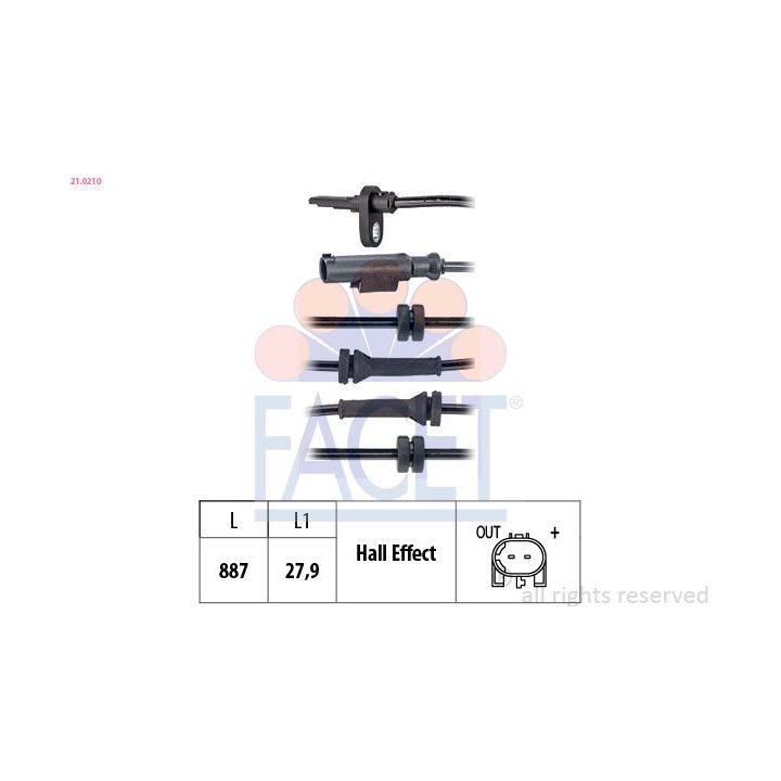 Jutiklis, rato greitis FACET 21.0210