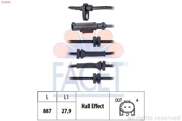 Jutiklis, rato greitis FACET 21.0210