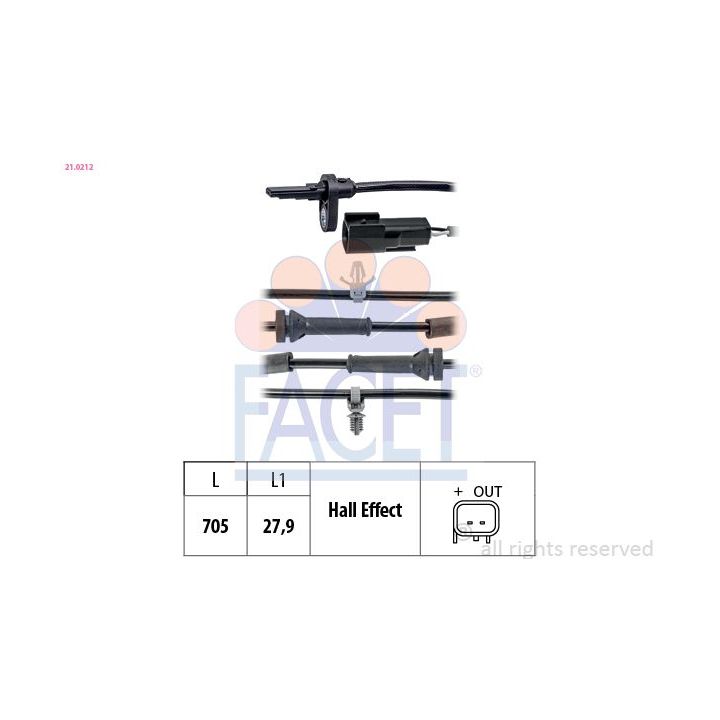 Jutiklis, rato greitis FACET 21.0212