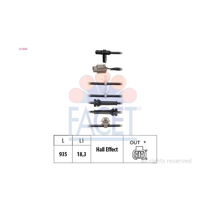 Jutiklis, rato greitis FACET 21.0245