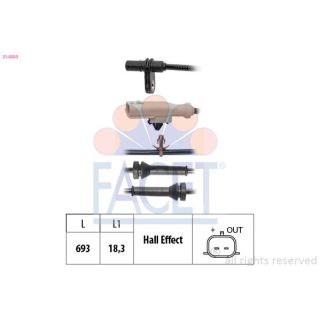 Jutiklis, rato greitis FACET 21.0250