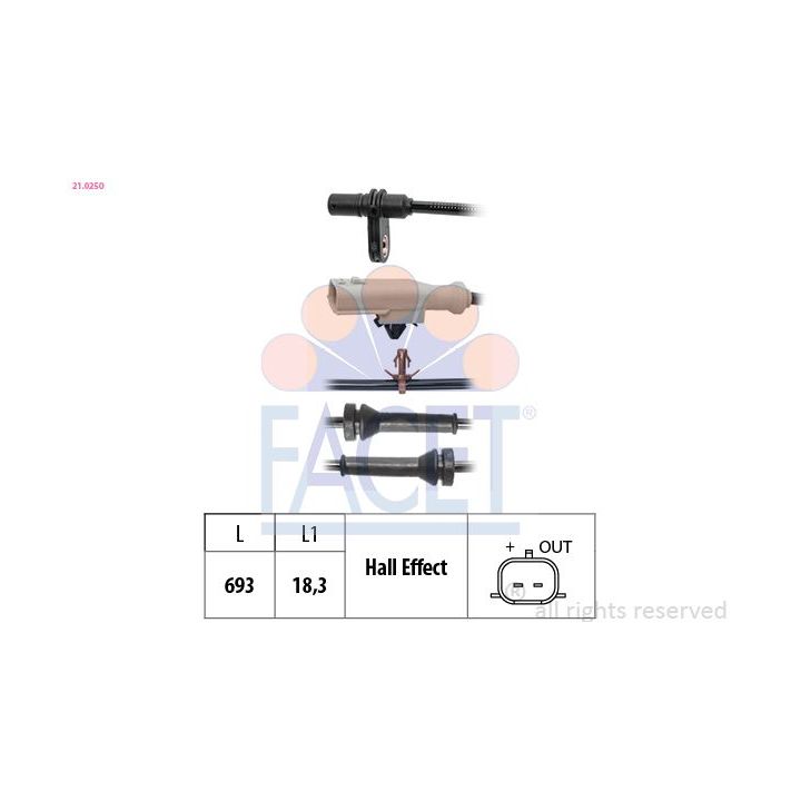 Jutiklis, rato greitis FACET 21.0250