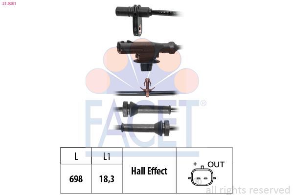 Jutiklis, rato greitis FACET 21.0251