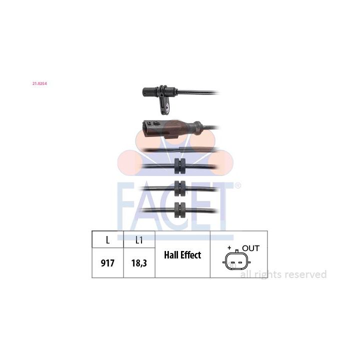 Jutiklis, rato greitis FACET 21.0254