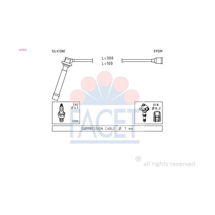 Uždegimo laido komplektas FACET 4.7013