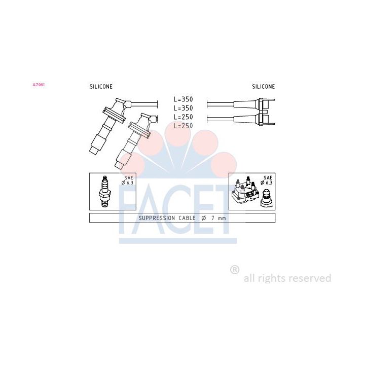 Uždegimo laido komplektas FACET 4.7061