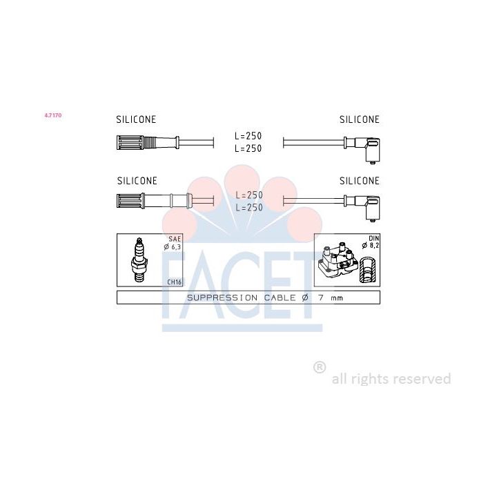 Uždegimo laido komplektas FACET 4.7170