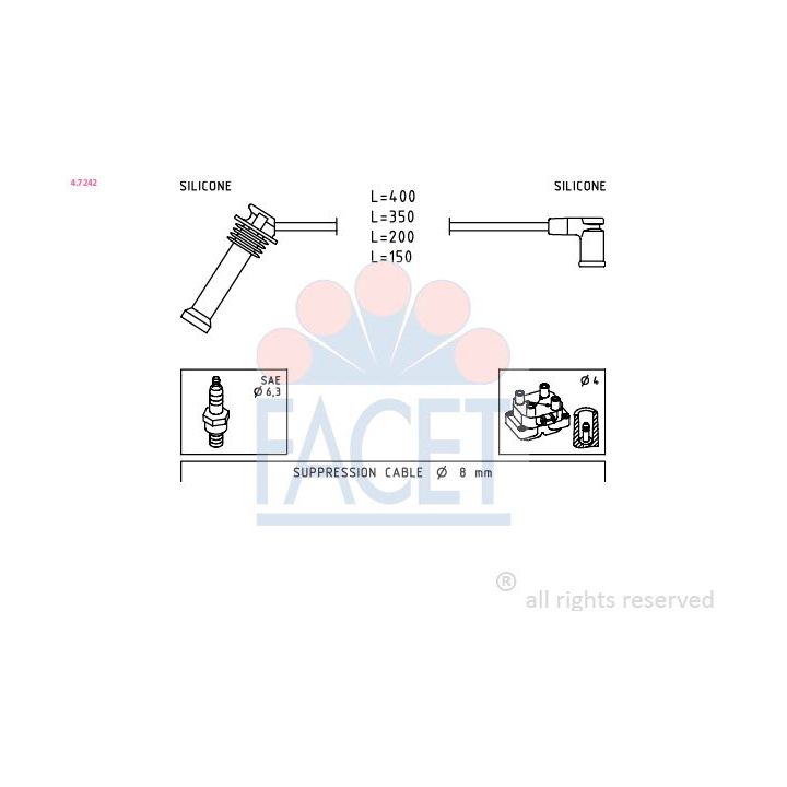 Uždegimo laido komplektas FACET 4.7242