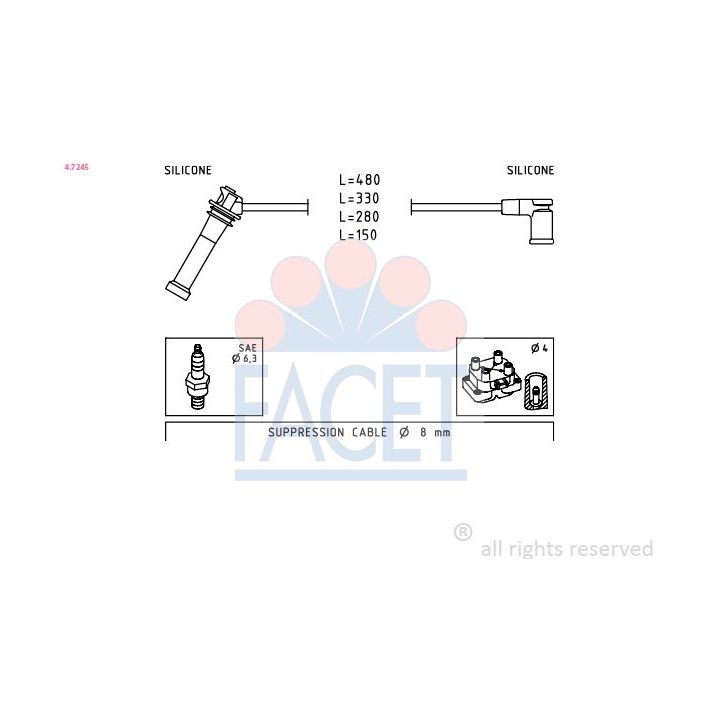 Uždegimo laido komplektas FACET 4.7245