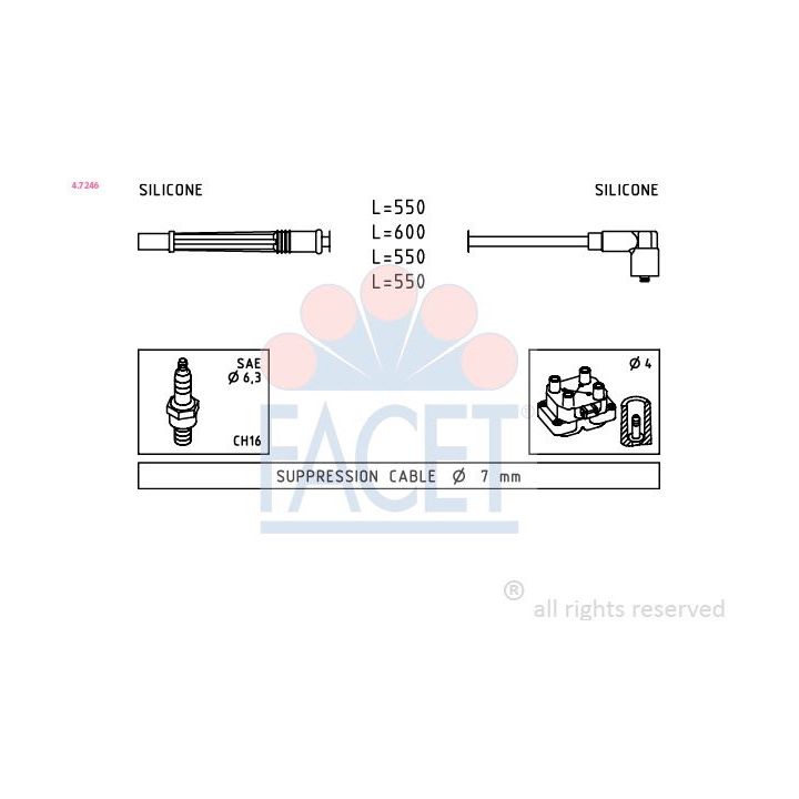Uždegimo laido komplektas FACET 4.7246