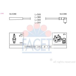 Uždegimo laido komplektas FACET 4.7252