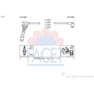 Uždegimo laido komplektas FACET 4.7255