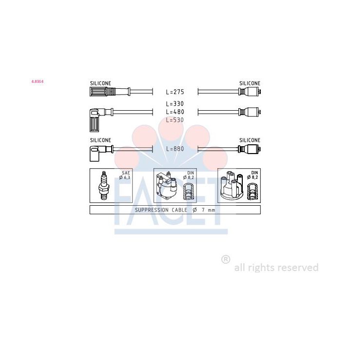 Uždegimo laido komplektas FACET 4.8354