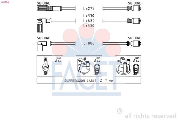 Uždegimo laido komplektas FACET 4.8354