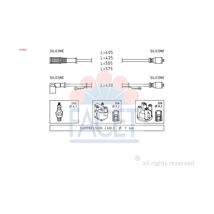 Uždegimo laido komplektas FACET 4.8466