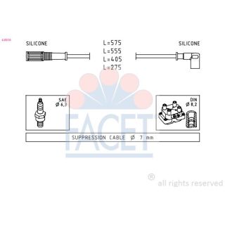 Uždegimo laido komplektas FACET 4.8616