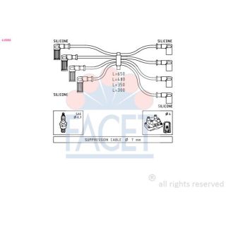 Uždegimo laido komplektas FACET 4.8888