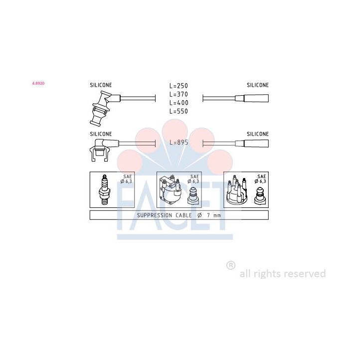 Uždegimo laido komplektas FACET 4.8920