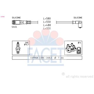 Uždegimo laido komplektas FACET 4.9363