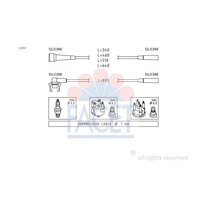 Uždegimo laido komplektas FACET 4.9499