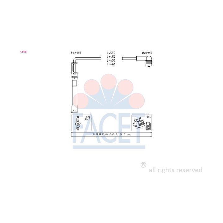 Uždegimo laido komplektas FACET 4.9681