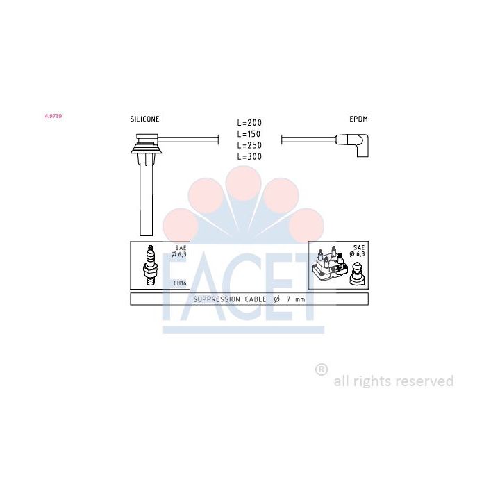 Uždegimo laido komplektas FACET 4.9719