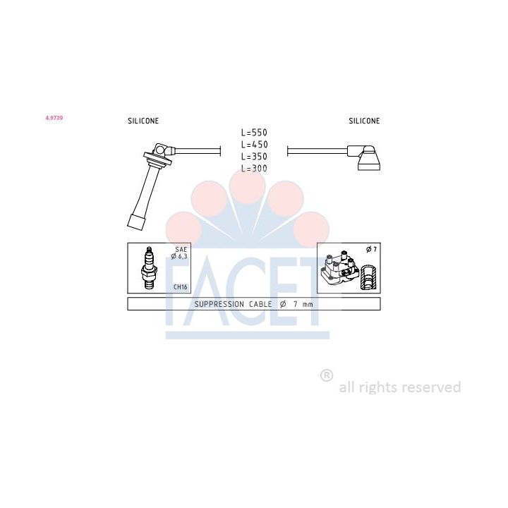 Uždegimo laido komplektas FACET 4.9739
