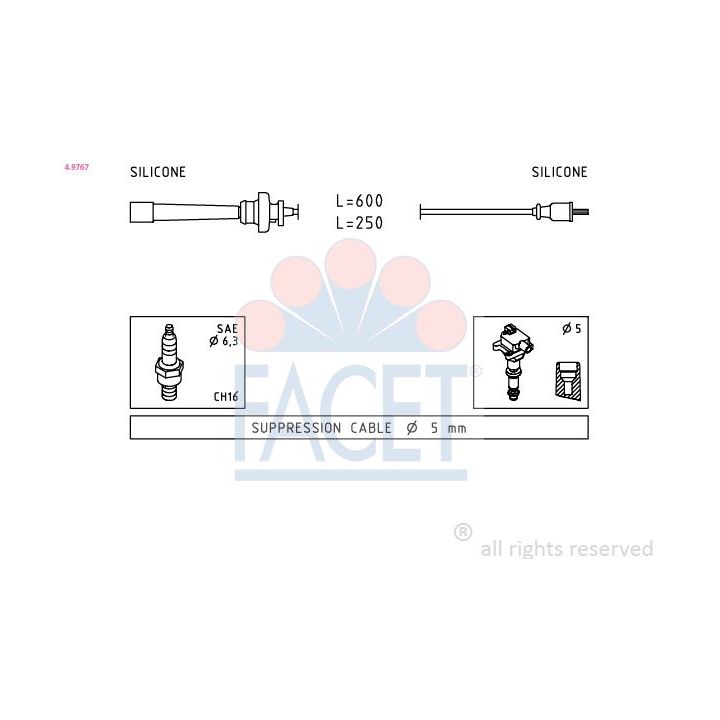 Uždegimo laido komplektas FACET 4.9767