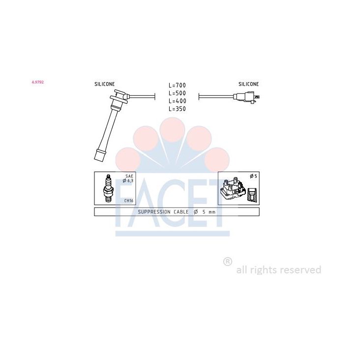 Uždegimo laido komplektas FACET 4.9792