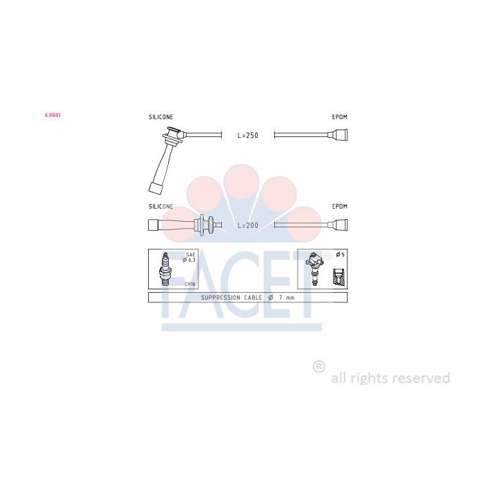 Uždegimo laido komplektas FACET 4.9841