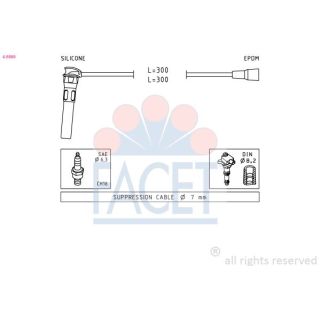 Uždegimo laido komplektas FACET 4.9889
