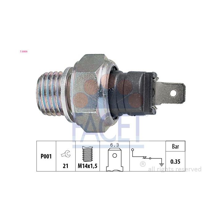 Alyvos slėgio jungiklis FACET 7.0006