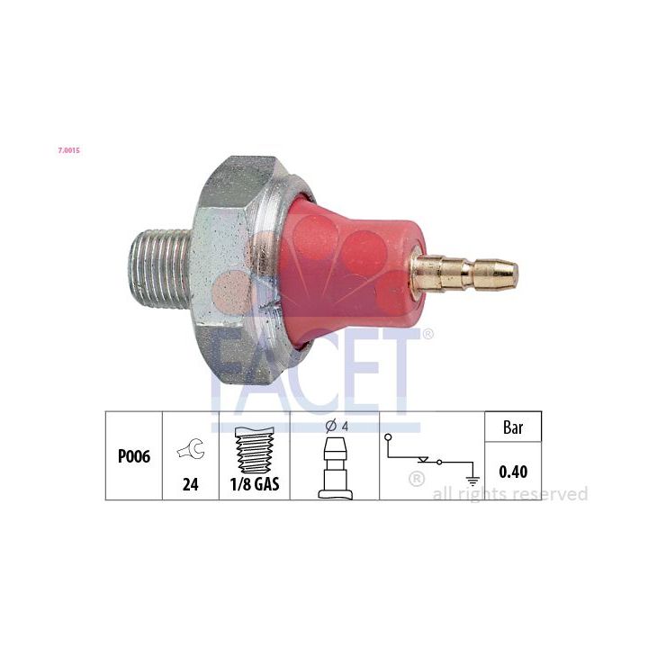 Alyvos slėgio jungiklis FACET 7.0015