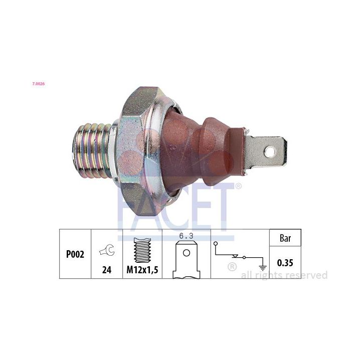 Alyvos slėgio jungiklis FACET 7.0026