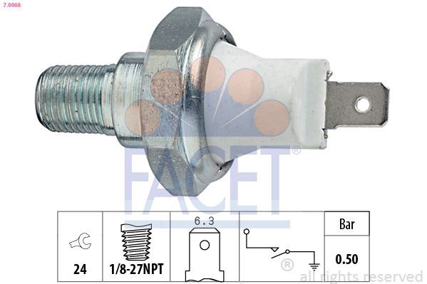 Alyvos slėgio jungiklis FACET 7.0068