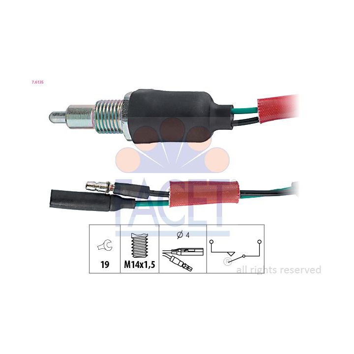 Jungiklis, atbulinės eigos žibintas FACET 7.6135
