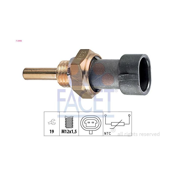Siuntimo blokas, alyvos temperatūra FACET 7.3098