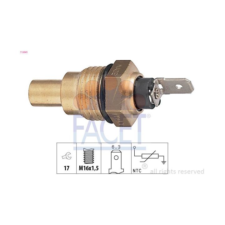 Siuntimo blokas, aušinimo skysčio temperatūra FACET 7.3041