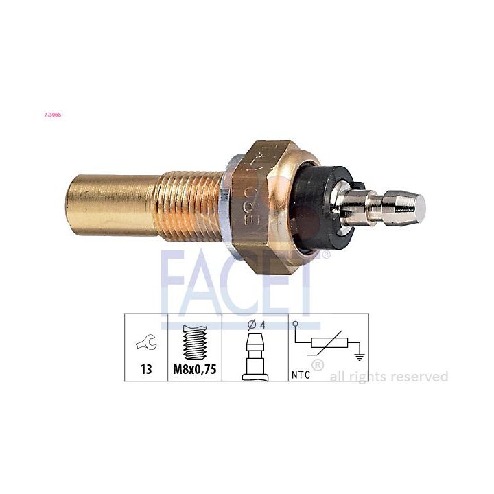 Siuntimo blokas, aušinimo skysčio temperatūra FACET 7.3068
