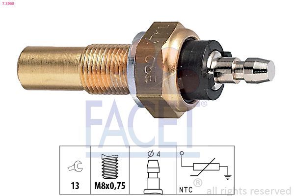 Siuntimo blokas, aušinimo skysčio temperatūra FACET 7.3068