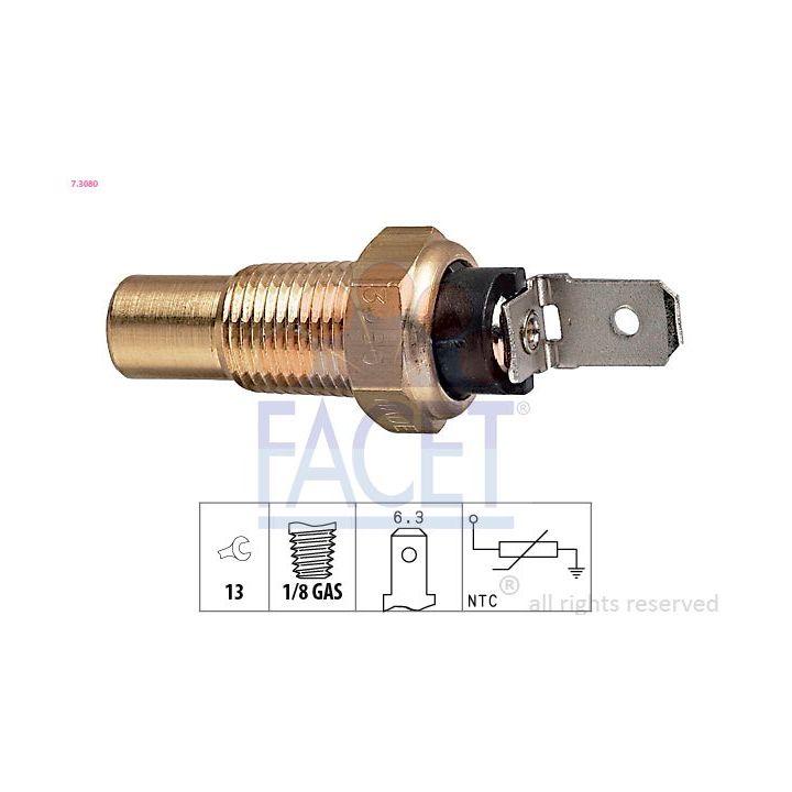 Siuntimo blokas, aušinimo skysčio temperatūra FACET 7.3080