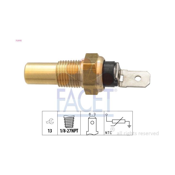 Siuntimo blokas, aušinimo skysčio temperatūra FACET 7.3115