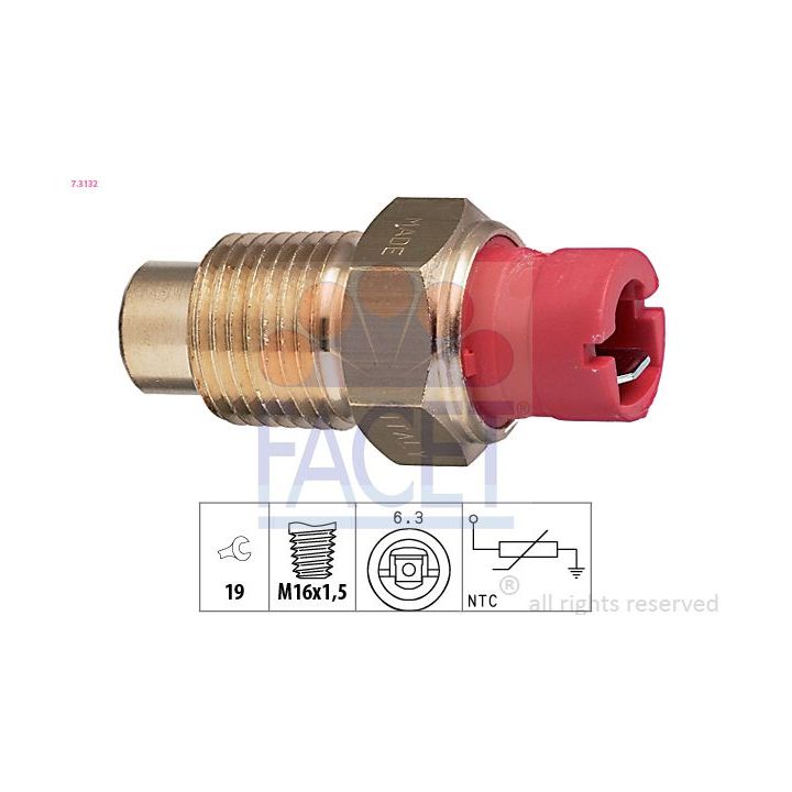 Siuntimo blokas, aušinimo skysčio temperatūra FACET 7.3132