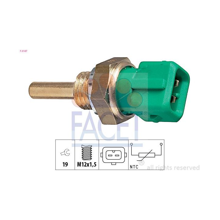 Siuntimo blokas, aušinimo skysčio temperatūra FACET 7.3147