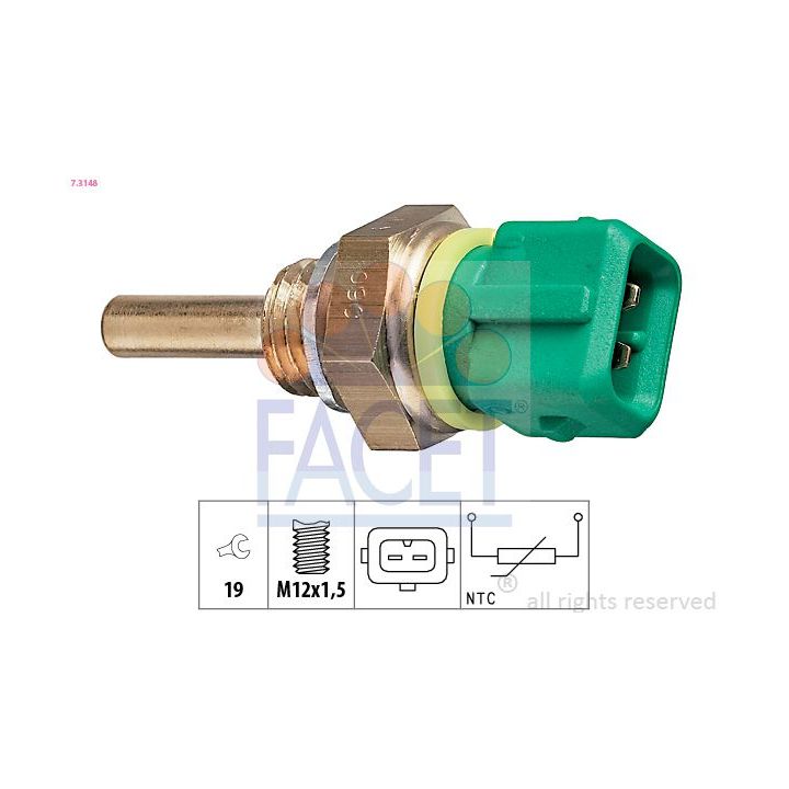 Siuntimo blokas, aušinimo skysčio temperatūra FACET 7.3148