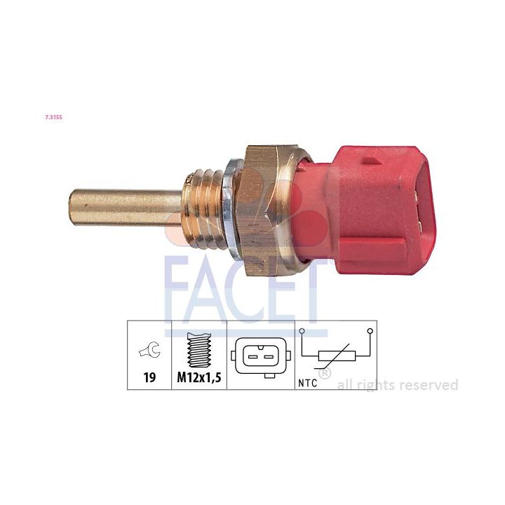 Siuntimo blokas, aušinimo skysčio temperatūra FACET 7.3155