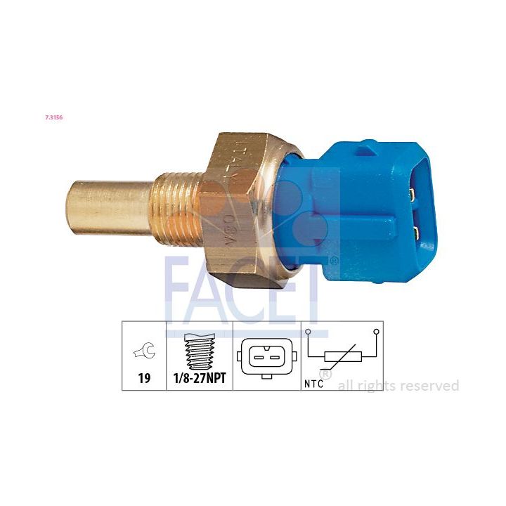 Siuntimo blokas, aušinimo skysčio temperatūra FACET 7.3156